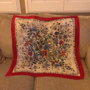 Beautiful ECHO 100% Silk Scarf Floral & Red